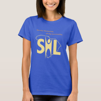 Camiseta azul del SHL de las mujeres con el URL