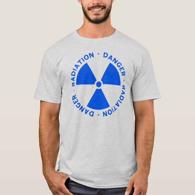 Camiseta azul del símbolo de la radiación (Anverso)
