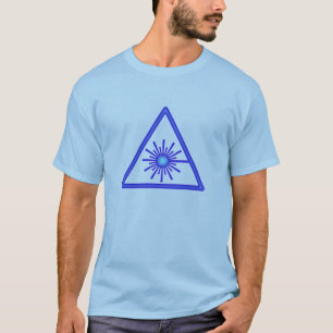 Camiseta azul del símbolo del laser