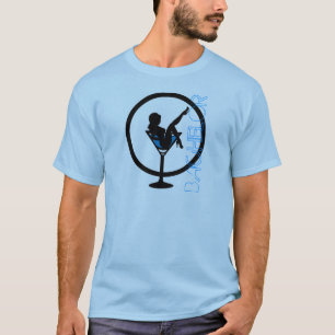 Camiseta azul del soltero de la silueta de cristal