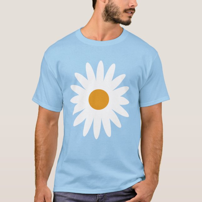Camiseta azul del teñido anudado de la margarita (Anverso)