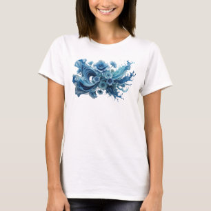 Camiseta Azul Dinámico MOTIVO ARTÍSTICO ARTE ABSTRACTO