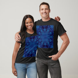 Camiseta Azul en negro Jazmín Bohemio Abstract Floral