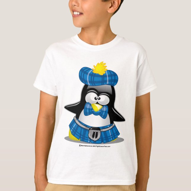 Camiseta Azul escocés del pingüino (Anverso)