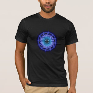Camiseta Azul espiral de la mandala de Merkaba (geometría