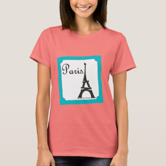 Camiseta Azul estampado de París