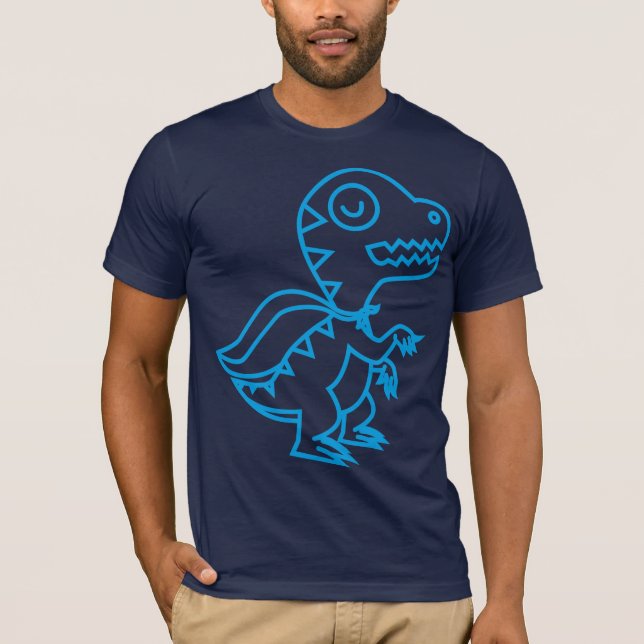 Camiseta Azul grande de Rex del arco iris (Anverso)