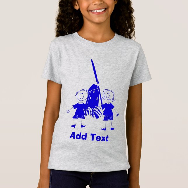 Camiseta azul holandesa para niños palos (Anverso)