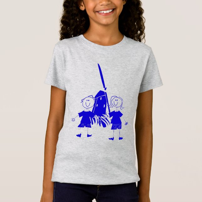 Camiseta azul holandesa para niños palos (Anverso)