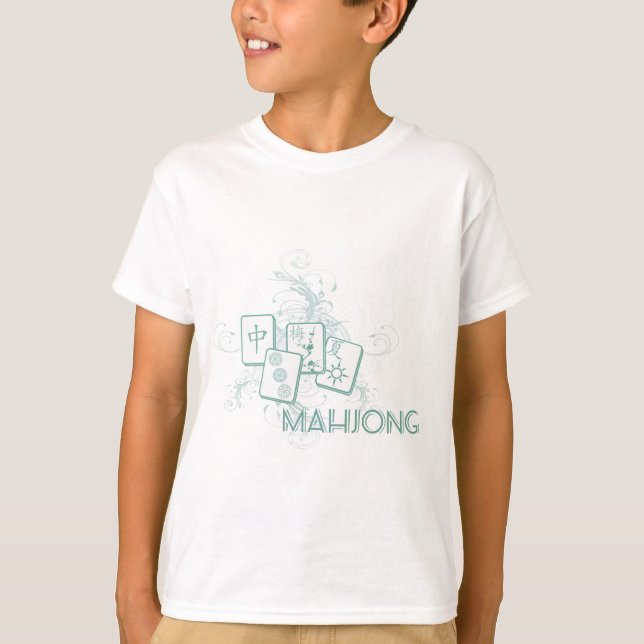 Camiseta azul mahjong (Anverso)