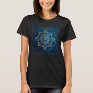 Camiseta Azul Mandala Divina Ilustracion Único Luck Women