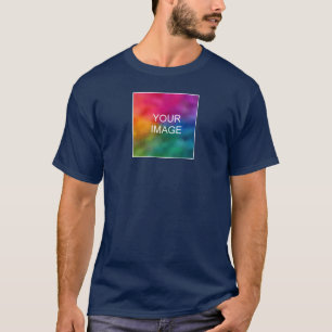Camiseta Azul marino de doble lado personalizar añada image