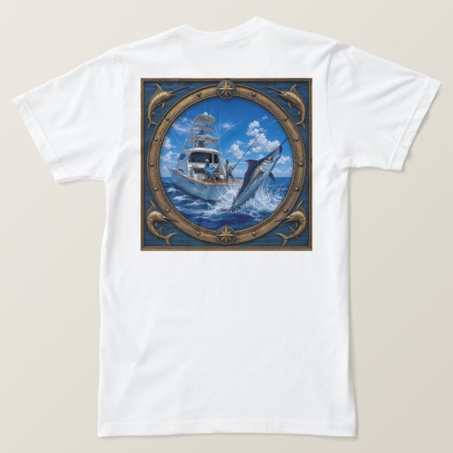 Camiseta Azul Medianoche Marlin (Reverso del diseño)