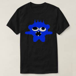 Camiseta Azul  Mini Monstruo con Diseño Gráfico de