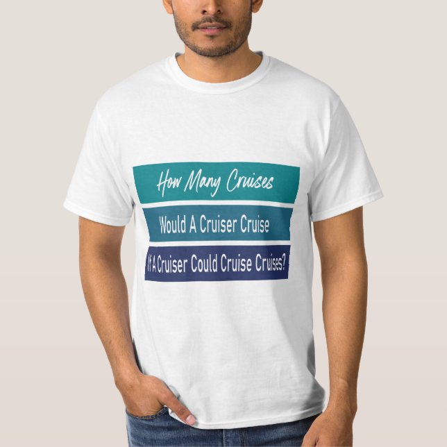 Camiseta Azul moderno divertido para viajero en crucero (Anverso)
