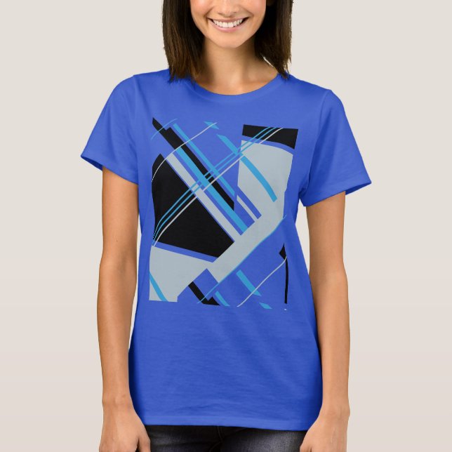 Camiseta Azul Negro Gris Negrita MCM Aspecto Geométrico Res (Anverso)