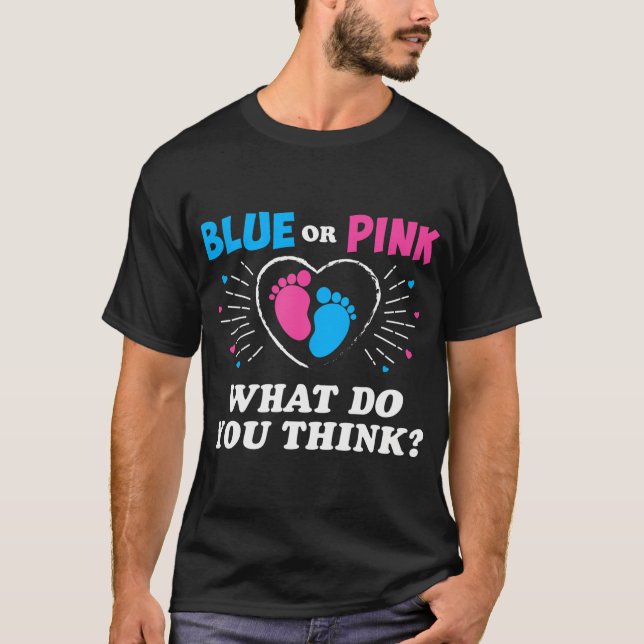 Camiseta Azul O Rosa Lo Que Piensas - Género Revelar Fam (Anverso)