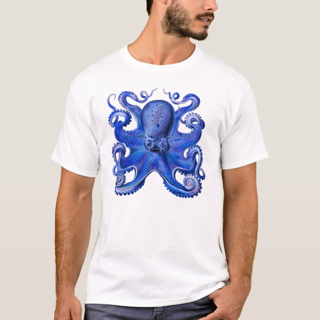 Camiseta Azul octopo Haeckel (Anverso)