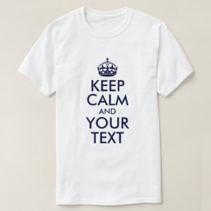 Camiseta Azul oscuro Mantenga la calma y el texto