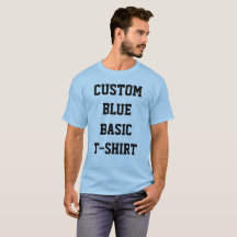 Camiseta azul pálido básica personalizada para hom