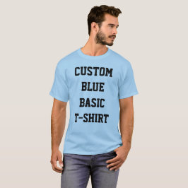 Camiseta azul pálido básica personalizada para hom
