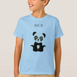 Camiseta azul PANDA, nombre personalizado.