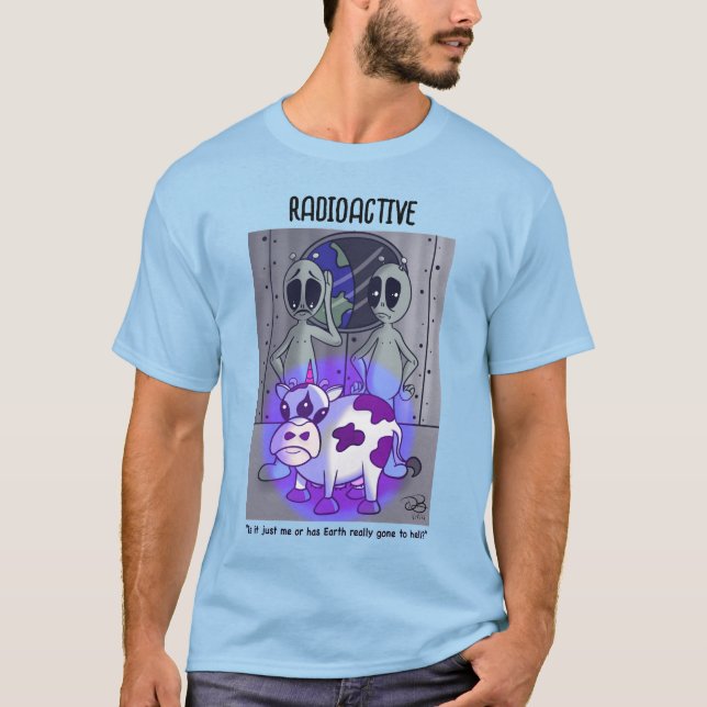 Camiseta azul para hombres radiactivos (Anverso)