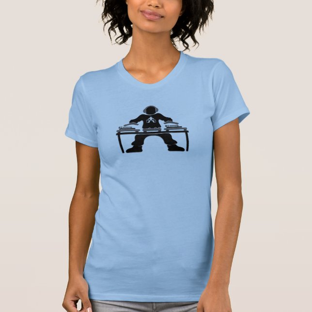 Camiseta Azul para mujer del tanque del foco (Anverso)