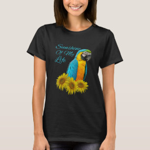Camiseta &Azul; Parrot dorado Sunshine Sunflower