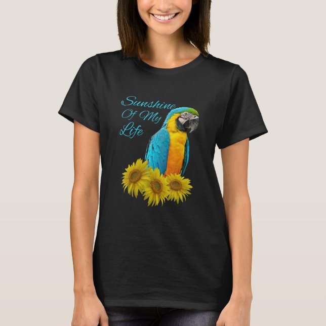 Camiseta &Azul; Parrot dorado Sunshine Sunflower (Anverso)