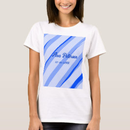 Camiseta azul pastel añadir nombre fecha boho retro patrón 
