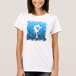 Camiseta Azul patinaje artístico la pendiente en la nieve