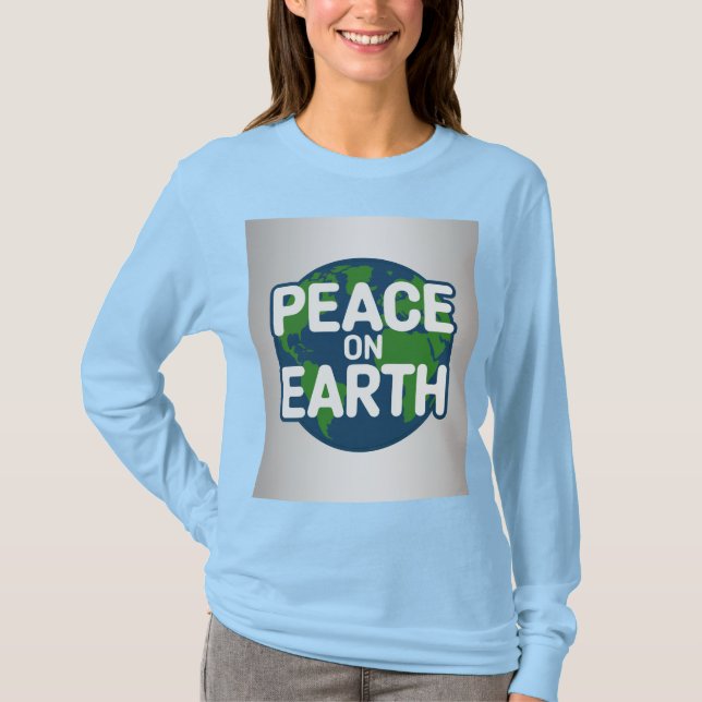 Camiseta azul Peace On Earth (Anverso)