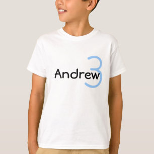 Camiseta azul personalizada del cumpleaños del