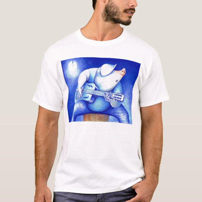 Camiseta azul porcina (Anverso)