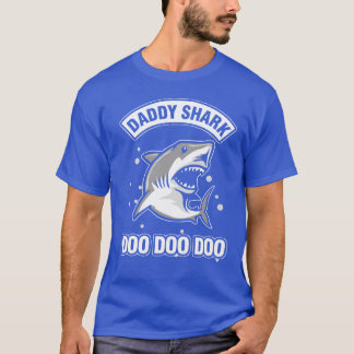 Camiseta Azul profundo con el tiburón del papá