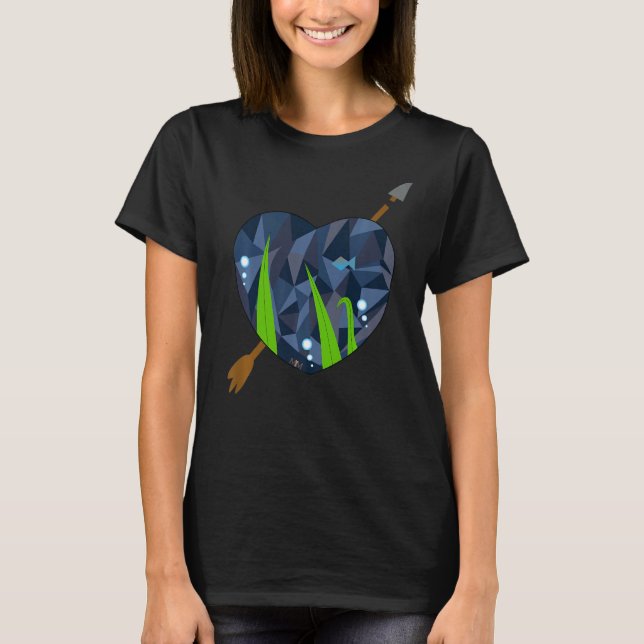 Camiseta Azul profundo del corazón (Anverso)