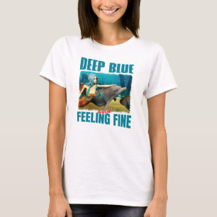Camiseta Azul Profundo y Sintiéndose Bien Sirena y Delfín