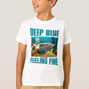 Camiseta Azul Profundo y Sintiéndose Bien Sirena y Delfín