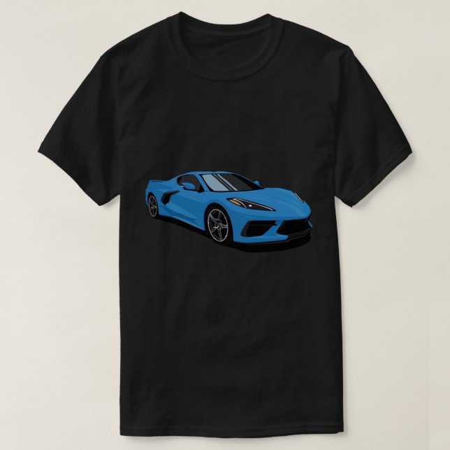 Camiseta Azul rápido C8 de Corvette (Diseño del anverso)