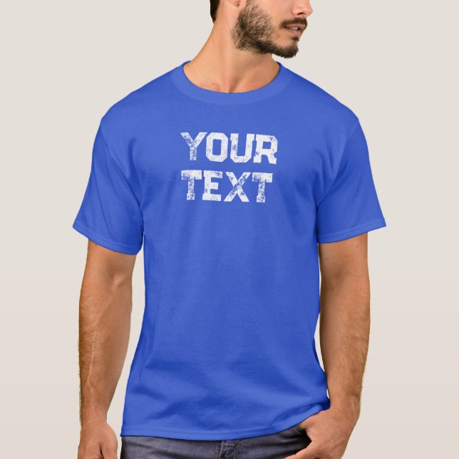 Camiseta Azul Real Profundo Personalizado Texto Distorsiona (Anverso)