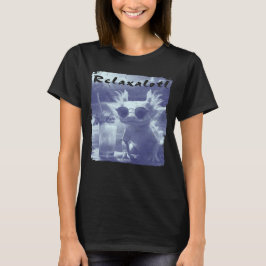 Camiseta Azul Relaxalotl Axolotl Mujer Angustiada