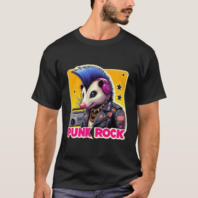CAMISETA AZUL ROCK DE PUNK OPOSSUM 5 (Anverso)