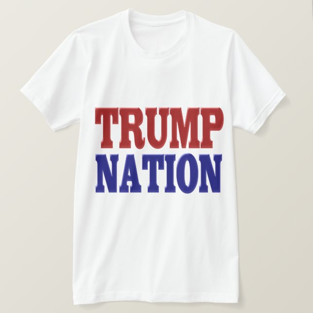 Camiseta azul rojo de la nación Trump (Anverso del diseño)