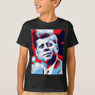 Camiseta Azul rojo del arte pop JFK John F. Kennedy