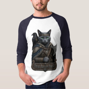 Camiseta Azul Ruso Noble Gato Odín