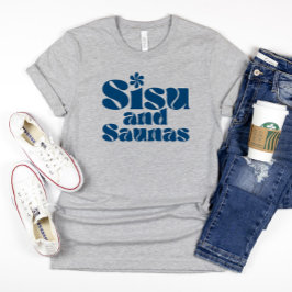 Camiseta Azul Sisu finlandés y Saunas T-Shirt