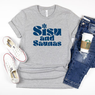 Camiseta Azul Sisu finlandés y Saunas T-Shirt