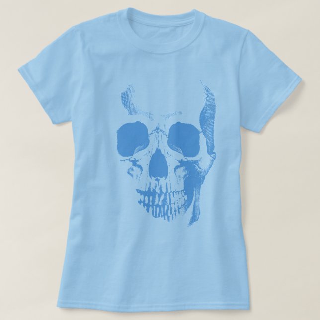 Camiseta azul Skull Face (Diseño del anverso)