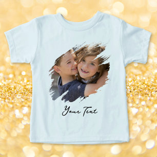 Camiseta azul suave de algodón para niños pequeños